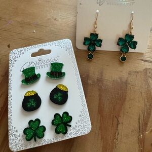 Green St. Patrick's Day Earrings Set